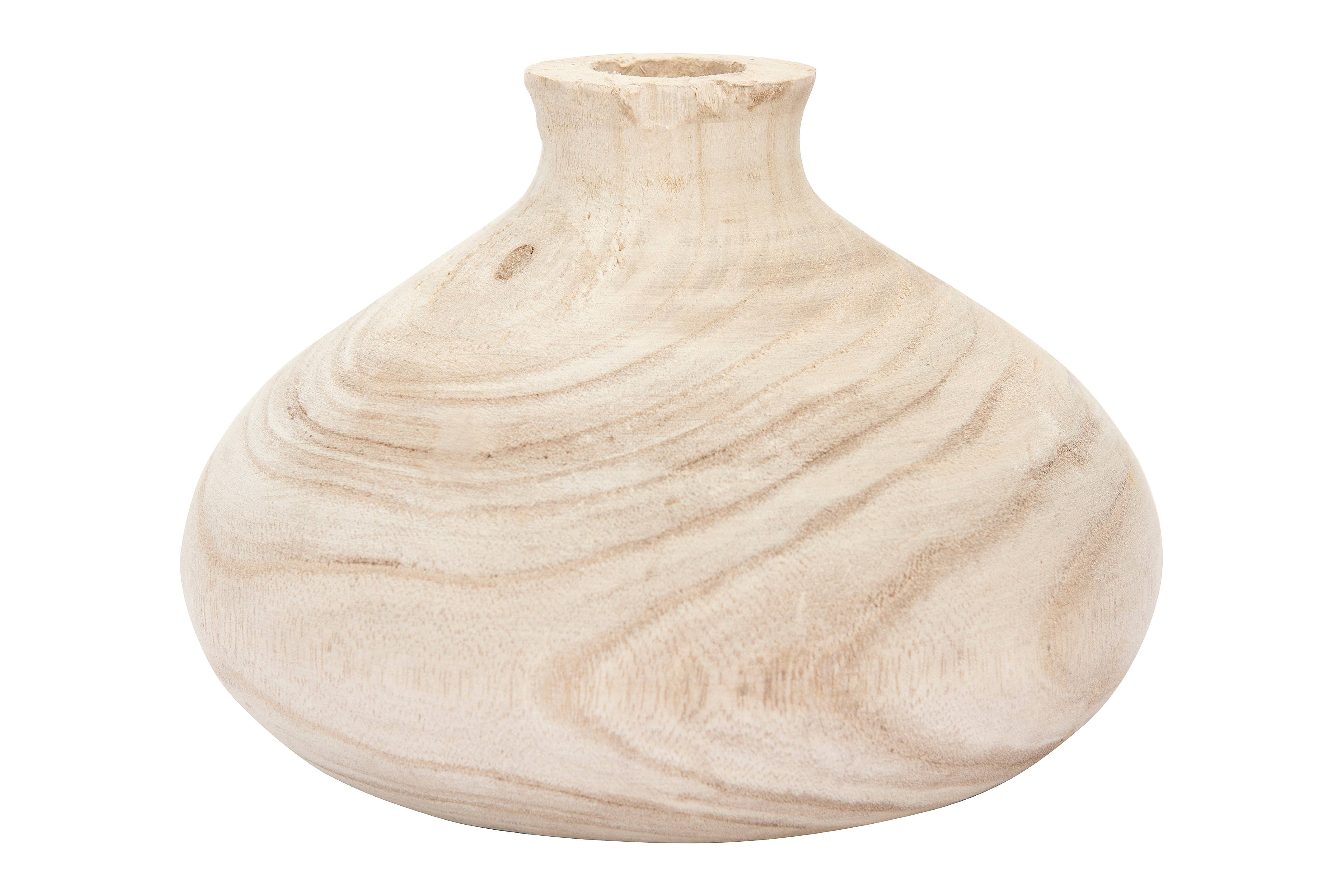 Creative CoOp Small Paulownia Wood Vase (Each one will vary)