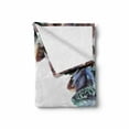 thumbnail image 2 of Boho Soft Flannel Fleece Throw Blanket, Boho Circle Round Frame with Shabby Ornate Feathers Retro Gypsy Design, Cozy Plush for Indoor and Outdoor Use, 60" x 80", Mauve Black Blue, by Ambesonne, 2 of 6