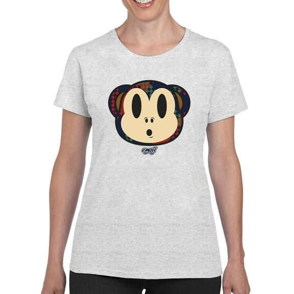 Plaid Monkey Surprise - Retro Animal Emoji Design Women's T-shirt