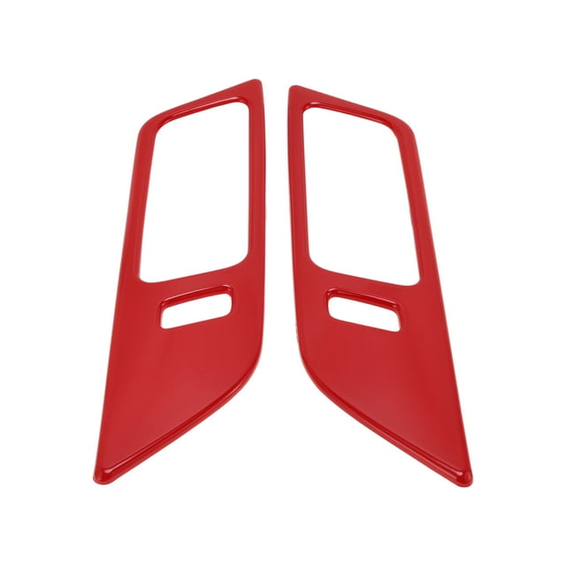 Unique Bargains Window Lift Switch Panel Trim Cover for Ford for Mustang 2015-2024 Rear Left Right Car Door Window Control Button Interior Accessories Red
