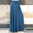 thumbnail image 2 of JIANJIA Skirts for Women Summer Solid Color Elastic Waist Pleated A Line Fashion Loose Vintage Maxi Skirt Outwear,Blue,L, 2 of 2