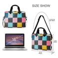 thumbnail image 3 of FORMRS 16" Laptop Bag Carrying Sleeve Case with Handle Travel Shoulder Briefcase, Pink Checkered Pattern, 3 of 8