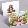 thumbnail image 3 of Happy Mother's Day Australian Shepherd with Sweets and Flowers at a Picnic 7x5in Folded Greeting Card Aussie Dog Lover Gifts Single Note Card with Envelope - 13005, 3 of 5