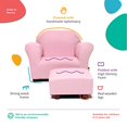 thumbnail image 3 of KEET Chaise Ronde pour Enfant avec Ottoman en Microsuède, Rose, Âges 2-5 Ans, 3 of 4