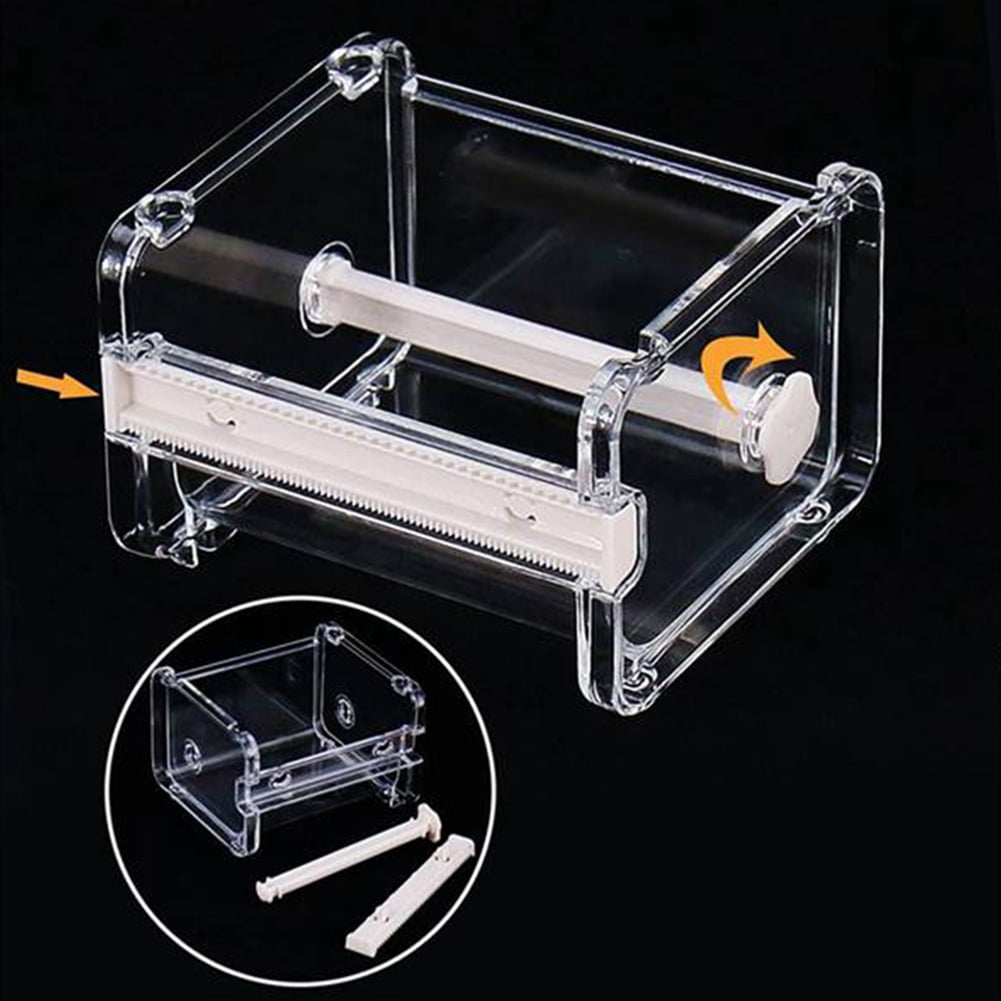 8 Pack Transparent Visible Desktop Multi Washi Masking Tape Dispenser,Tape Cutter,Roll Tape Holder,8 x Tape Dispenser,Beige & transparent