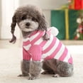 thumbnail image 3 of Deago Dog Cat Stripe Sweater with Hoodie for Christmas Sweatshirt Winter Pet Clothes Xmas Puppy Outfits (Pink, XL), 3 of 7