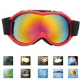 thumbnail image 4 of Gafas de nieve antivaho de doble capa, con protección UV y resistentes al viento para deportes de invierno extremos Gafas de esquí rojas, 4 of 8