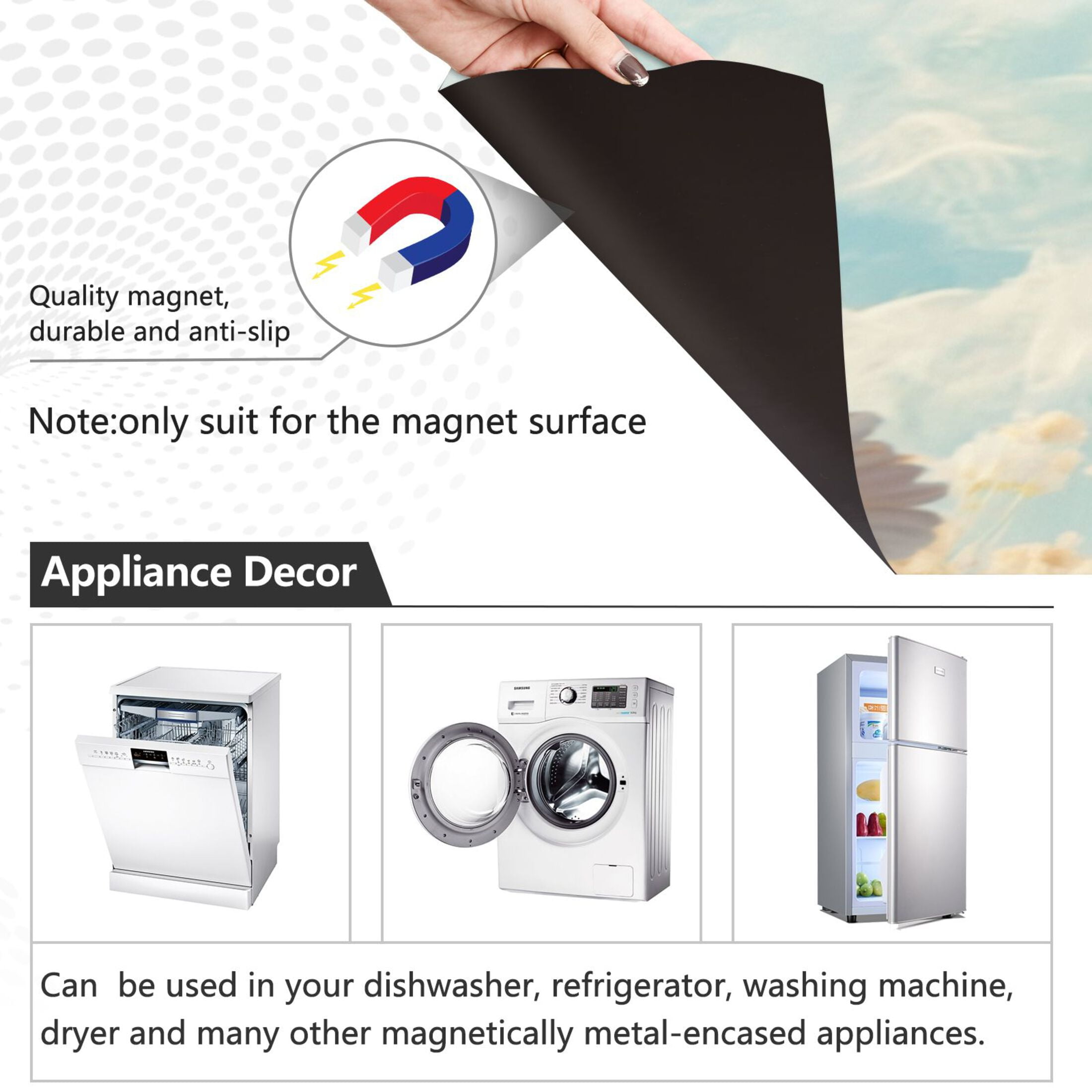 Dishwasher Magnetic Sticker 23x26 Inch Refrigerator Magnetic Sticker Washing Machine Magnetic Sticker Kitchen Panel Magnetic Sticker Home Decor Beauty Flower Beauty