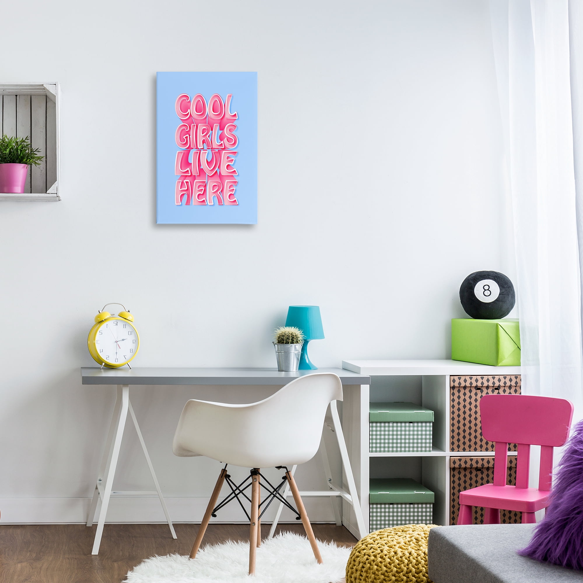 Stupell Industries Cool Girls Live Here Typography Painting Gallery Wrapped Canvas Art Print Wall Art, 16 x 24