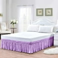thumbnail image 3 of Bed Skirt Wrap Around 12" Drop, Fully Elastic Dust Ruffle, Extra Soft and Luxury, Fade Resistant, Machine Washable Luxurious Fabric, Queen Size - Lavender Solid., 3 of 5