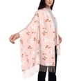 thumbnail image 4 of Honeii Rabbit And Cherry Print Scarf Oversized Scarf Tassel Fall Winter Thick Scarf Warm Shawl Women,Women's Scarves & Wraps, 4 of 8
