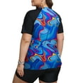 thumbnail image 4 of FOLUNSI Womens Plus Swimsuits 2 Piece Rash Guard Raglan Short Sleeve with Boyshorts Surfing Swimwear 0X-5X, 4 of 5
