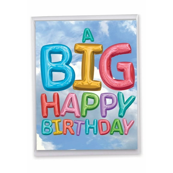 1 Big Birthday Card with Envelope (8.5 x 11 Inch) - Inflated Messages from Us Birthday J5651DBDG-US