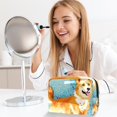 thumbnail image 6 of Pixel Dog Printed Design Waterproof PVC Cosmetic Travel Bag Makeup Pouch Small Leather Pouch Makeup Organizer Drawers Storage Lightweight Large Capacity for Ladies Girls Out and about, 6 of 6