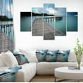 thumbnail image 1 of Wooden Bridge to Calm Ocean - Modern Canvas Art Print, 1 of 3