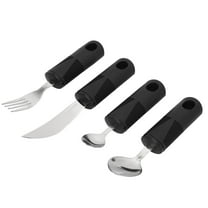 Eotvia WL 4 Piece Weighted Utensils, Stainless Steel With Rubber Handles