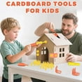 thumbnail image 4 of 150-Piece Cardboard Construction Kit with Reusable Plastic Screws, Safe DIY Box Tools for Kids, Creative Building and Crafting Set, 4 of 6
