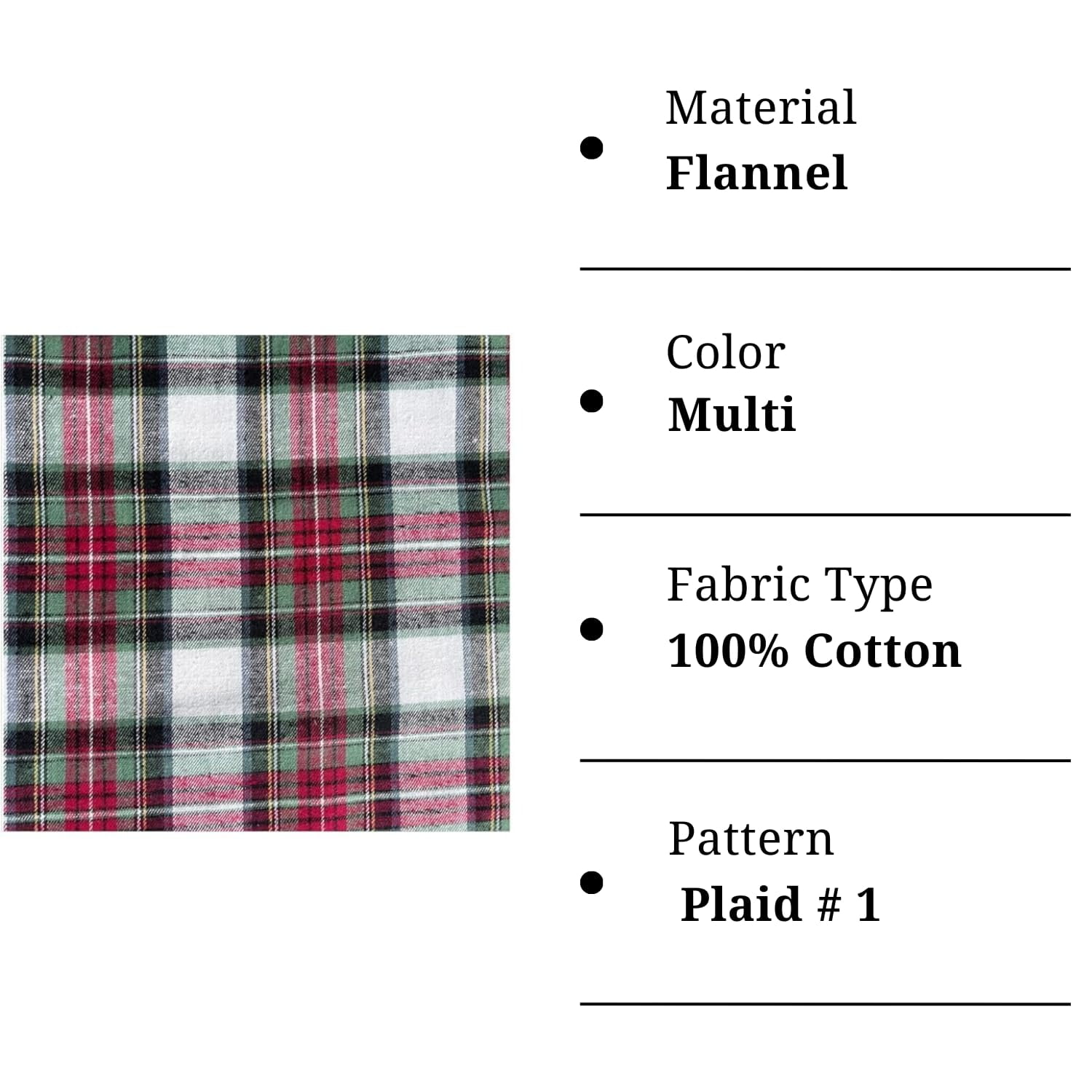 FabricLA Flannel Fabric by The Yard | 60" inches Wide Flannel Fabric | 100% Cotton Flannel Fabric for Baby Blanket, PJ, Shirt, Cloth Flannel Craft Fabric - Multi Fabric 10 Yard Pre Cut