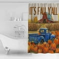 thumbnail image 4 of Extra Long Shower Curtain 72x84 Inch, Farmhouse Fall Shower Curtain Waterproof Bathroom Decor Thanksgiving Pumpkins Truck Rustic Fabric Bath Curtain Set Accessories with Hooks, 4 of 6
