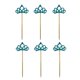 thumbnail image 2 of 6 piezas de fieltro en forma de corona para cupcakes, decoración para tartas, para fiesta de cumpleaños, fiesta de bienvenida al bebé, boda, fiesta Azul Soledad Primeros de la torta de la fiesta de cumpleaños, 2 of 10