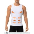 thumbnail image 2 of 2 Pack Men's Compression Shirt Slimming Body Shaper Vest Breathable Workout Tank Top Undershirts, 2 of 7