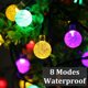 thumbnail image 2 of Cadena de luces solares para exteriores, 6,5 m, 30 luces LED solares en forma de bola, 8 modos, impermeables, decorativas para exteriores, para fiestas, bodas, jardines, patios, tiendas, hogares,, 2 of 5