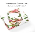 thumbnail image 2 of DaDa Bedding Romantic Roses Floral Duvet Cover Set - Lovely Spring Garden Pink w/Pillow Cases - Bright Vibrant Colorful Blooming Flowers - Very Soft Comforter Cover w/Corner Ties - Twin - 2-Pieces, 2 of 9