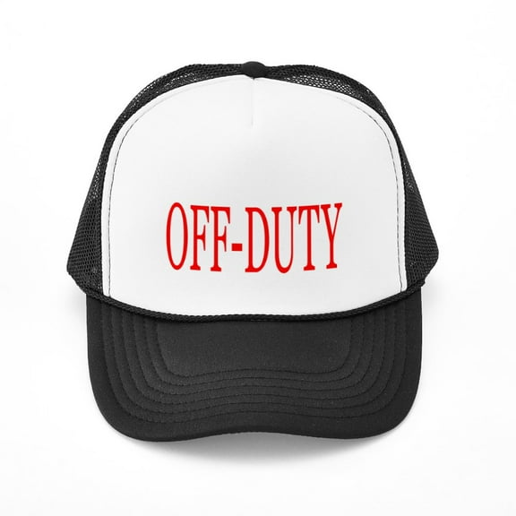CafePress - Off Duty (Red) - Trucker Hat - Polyester Foam Front and Nylon Mesh Weave Back