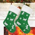 thumbnail image 5 of LanSuare Christmas Stockings with Pet Prints, 19"x11" Soft Fluffy Cuff Christmas Stockings, Xmas Hanging Stockings for Family Fireplace, Christmas Party Decor, Candy Gift Bags(Green), 5 of 7