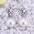 thumbnail image 2 of EOEMY White Gold Pearl Zirconia Drop Stud Earrings L76-Default, 2 of 9