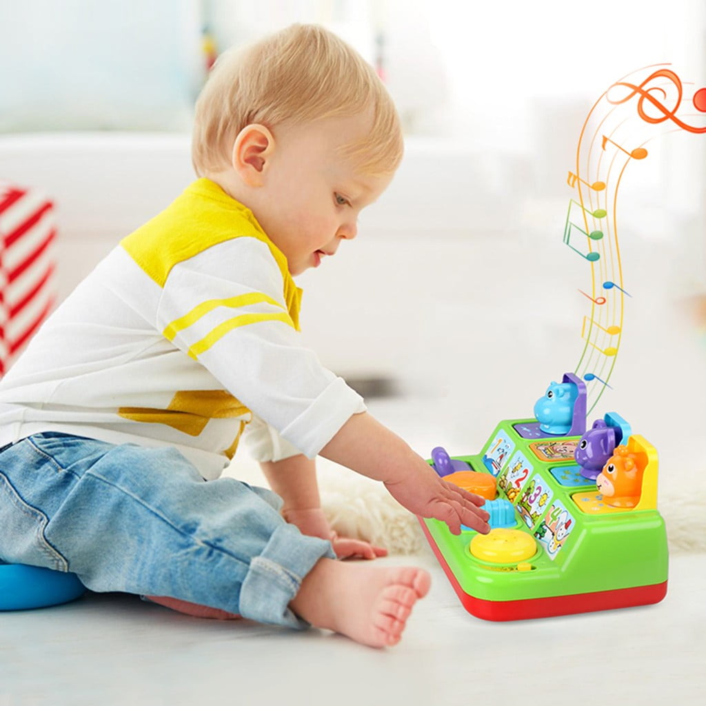 Interactive Popup Animal Toys With Music, Animal Sounds And Lighting