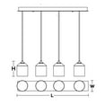 thumbnail image 6 of AFX  William 4 Light Linear Pendant - Medium Base 120V Satin Brass, 6 of 6