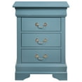thumbnail image 3 of Glory Furniture Louis Phillipe 3 Drawer Nightstand in Teal, 3 of 5