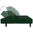 thumbnail image 5 of vidaXL 2-Seater Sofa Bed with Two Pillows Dark Green Velvet, 5 of 5