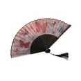 thumbnail image 1 of SIYTUAU Traditional Bamboo Frame Folding Fan With Paper Surface And Butterfly Pattern For Photography Prop And Home Decor 8.27 Inches, 1 of 7