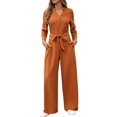 thumbnail image 2 of de Mujer de Larga con Cuello en V, Elegantes, Informales, de Pierna , para Otoño 2025. Color Caramelo S, 2 of 10