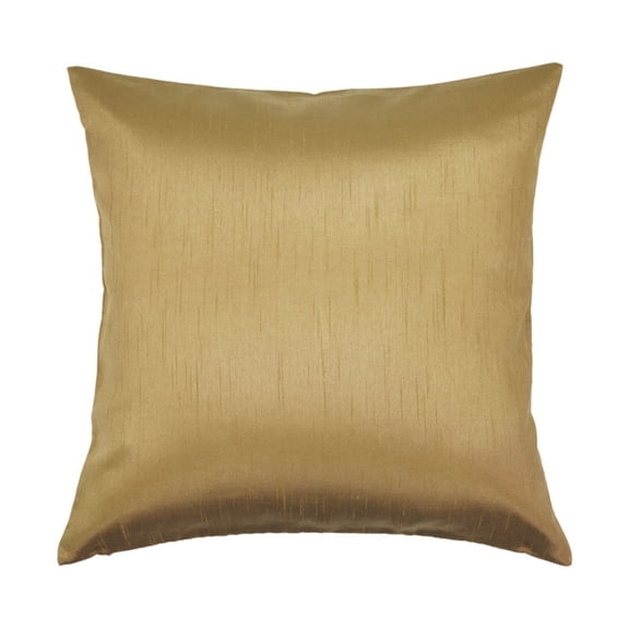 Aiking Home Solid Faux Silk Decorative Throw Pillow COVER 22 by 22 - Brass