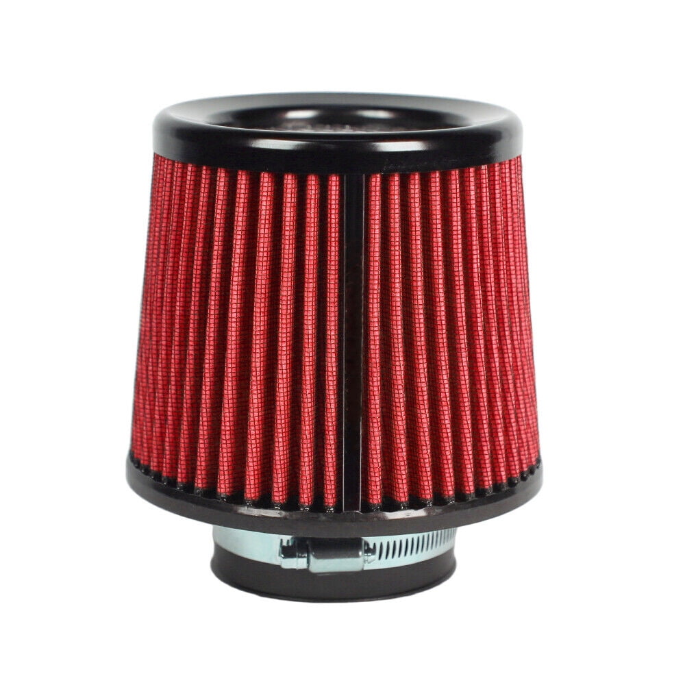 Red 76mm 3" Cold Air Intake Cone Replacement High Flow Inlet Dry Filter US