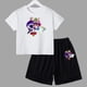 thumbnail image 3 of Conjunto de 2 piezas de camiseta y pantalones cortos de algodón para adolescentes y niños, juego de lucha, ropa deportiva de manga corta de verano para niño y niña, 3 of 5