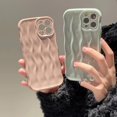 thumbnail image 4 of Compatible with iPhone 13 Case for Women/Girls, Cute Simple Solid Color Water Ripple Wave Anti-Scratch Shockproof Case for iPhone 13, Blue, 4 of 7