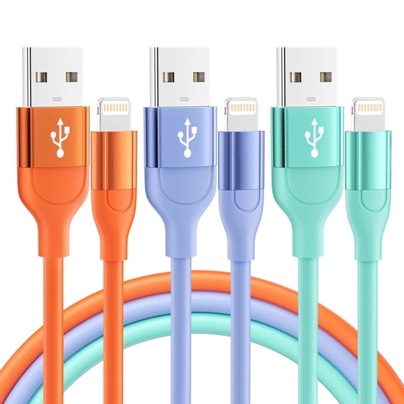 Cargador Para Iphone, Paquete De 3, Cable Lightning Certificado Apple Mfi De 10 Pies, Cable De Carga Rápida Para Iphone, Compatible Con Iphone 14, 13, 12, 11 Pro Max Xr Xs X 8 7 Plus Se, Ipad Y Más, M
