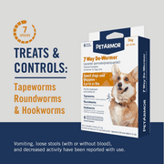 (2 pack) PETARMOR 7 Way De-Wormer for Puppies and Small Dogs, 6-25 lbs, 6 Chewable Tablets