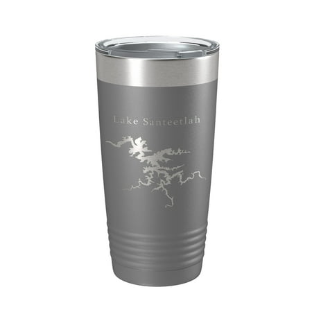 

Lake Santeetlah Map Tumbler Travel Mug Insulated Laser Engraved Coffee Cup North Carolina 20 oz Dark Gray