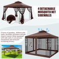 thumbnail image 3 of SANOPY 10'x13.3' Metal Patio Gazebo, Outdoor Gazebo Canopy Tent for Backyard with Mesh Curtains, Gazebos Shelter with Display Shelves, Steel Frame, Patio Covers for Tailgate, 3 of 9