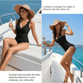 thumbnail image 3 of Olaglory One Piece Swimsuit Women Tummy Control Bathing Suit for Women Push Up Full Coverage Slimming Swimwear 2026, Black, 3 of 8