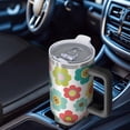 thumbnail image 6 of 40oz Pioneer Flower Floral Print Pattern Insulated Tumbler with Handle, BPA-Free Leak Proof Lid and Straws, Double Wall Vacuum, Hot 12h/Cold 34h, 6 of 6
