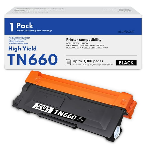 TN660 Compatible Toner Cartridge Replacement for Brother TN 660 TN630 High Yield to use with HL-L2300D HL-L2380DW HL-L2320D DCP-L2540DW HL-L2340DW HL-L2360DW MFC-L2720DW Printer (Black, 1 Pack)