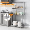 thumbnail image 7 of Stainless Steel Commercial 2 Tier Double Overshelf for Kitchen Prep & Work Table, Commercial Countertop Shelf, 12" x 36", 7 of 7