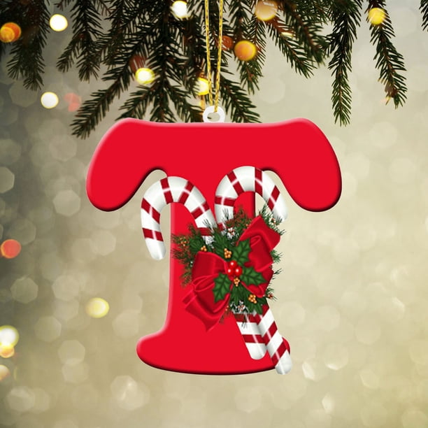 Decoraciones Del Árbol de Navidad 26 Alfabeto Decoraciones Del Árbol de Navidad Colgantes Ornamentos Del Árbol de Navidad Ornamentos de Navidad Personalizados Decoraciones Colgantes Del Árbol de Navid