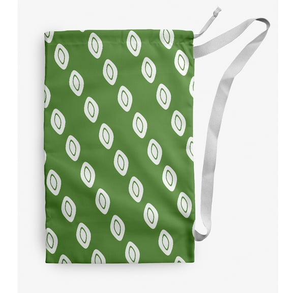 Simply Daisy Canvas Sea Dots 28 x 36 in Green Laundry Bag